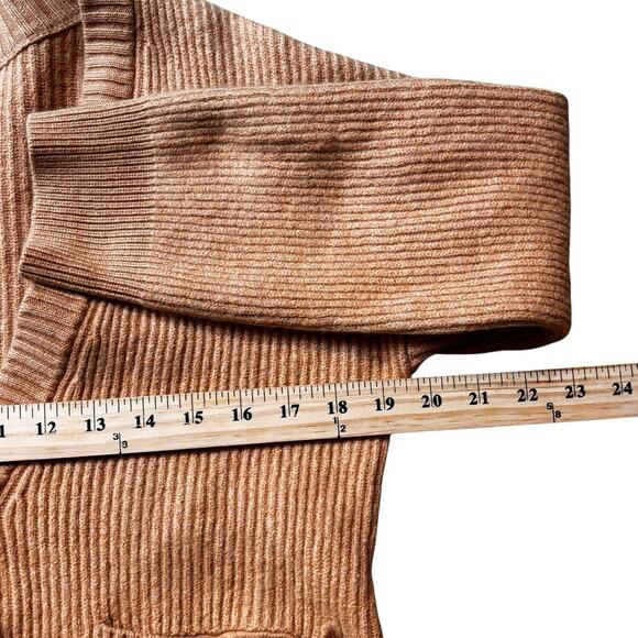 JONATHAN SIMKHAI Estela Ribbed Tan Camel Cardigan Sweater Medium** Wool/Cashmere - Picture 5 of 7